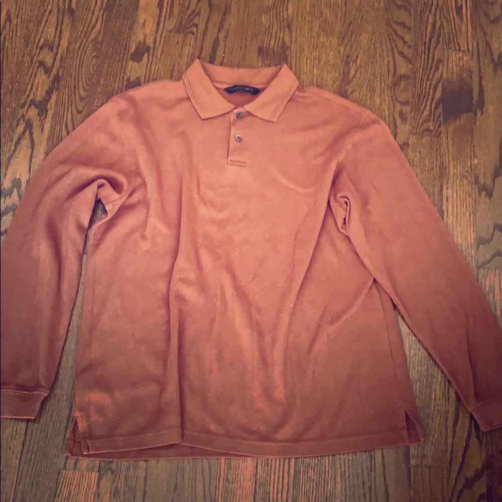 brownish orange button up